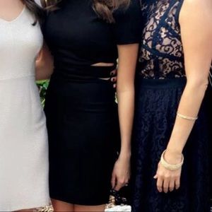 Black cut out mini dress